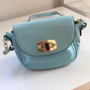 Light blue crossbody satchel